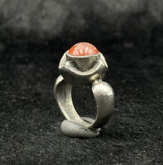 Rare Islamic Sliver Ring From Afghanistan With Islamic Writing Carnelian Stone