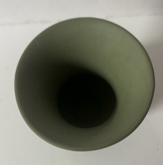Jasper Ware Wedgewood Green 3.375 ” Mini Vase w/ Urn Handles Made in England
