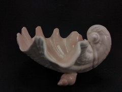 Vintage MCM Fitz & Floyd Seashell Footed Large Clamshell Bowl / Dish