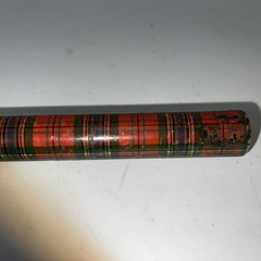 Antique Tartanware Cylinder Ruler? 10 Inch