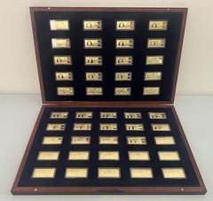 American Mint Presidents of The USA – CU/24k Gold Plated – 45 Ingot Set