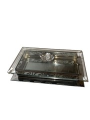 Metal Filigree 😻 Studio ￼ Glass Mirrored Rectangle ￼Vanity Dresser Box Fun