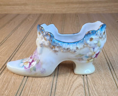 VINTAGE RS SUHL MARKED HAND PAINTED VICTORIAN EDWARDIAN PORCELAIN SHOE
