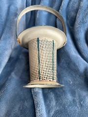 art deco orig paint toleware Tole Flower Basket with Handle 1930’s