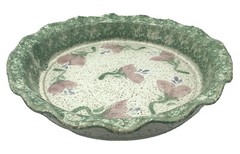 Original Parsley Artisan Pottery Magnolia Baking Pie Plate Fun