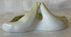 Antique EDWARDIAN R.S. Germany Handled Pastel Green Bon Bon Dish WHITE CLEMATIS