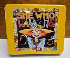 Mary Engelbreit Tin Collectible SHE WHO LAUGHS LAST JCPenney Exclusive NISP New