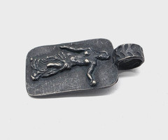 Ancient Greek Roman Silver Pendant Aphrodite Venus Goddess Apple Artifact