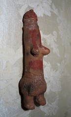A RARE 13 to 15th Century Pre-Columbian Pottery in the form of a Footed Phallic