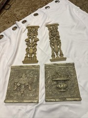 Set A 4 Neoclassical Architectural Wall Plex Fact, Stone Plastic Earned Column