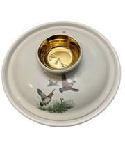 Vintage Crown Staffordshire Round Tureen Bowl Pheasants Grouse Bird Unbranded