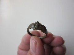 very rare ancient Viking engraved bronze perfect ring with runes. IX – X AD.