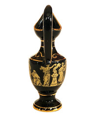 Greek Mini Pitcher 24K Gold Ancient People Mythology Hand Made Greece Vase Vtg
