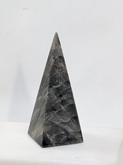 Neoclassical Solid Marble Gray Obelisk SQUARE Base Great Color Veining 5.75″