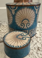 Fabienne Jouvin Paris Cloisonné Enamel Copper Tea Canister Lidded Jar 7” Signed