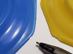 AKRO AGATE 8 PC plate lot OCTAGON GLASS Vintage Slag Glass Plates Blue & Yellow