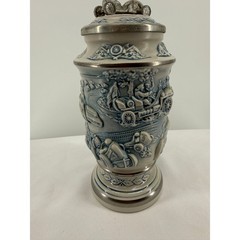 Vintage Racing Car Stein Beer Mug Avon 1989 Brazil Race Car Collectible Lidded