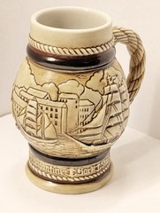 Avon Mini Beer Stein Mug Ceramarte Ships Schooners 1982 Brazil Handcrafted