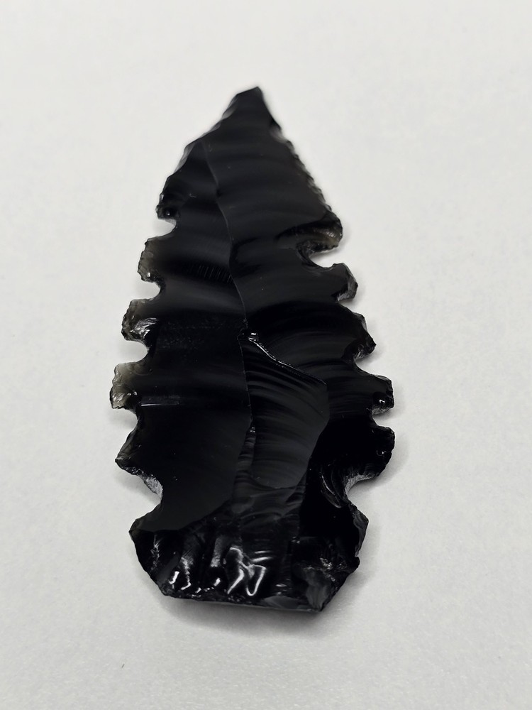 Black Obsidian Style Hand Knapped Arrowhead Point 2.5 In Authenticity Unknown