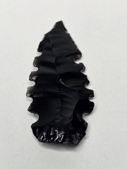 Black Obsidian Style Hand Knapped Arrowhead Point 2.5 In Authenticity Unknown