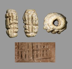 Ancient Mesopatamian Archaic Frit Cylinder Bead-Seal Circa 3000BC) Artifact