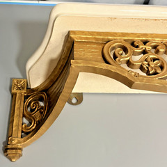 Vintage Syroco Gold Wall Shelf Faux Marble Top Hollywood Regency 22″ USA