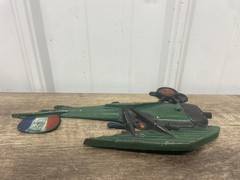 Vintage Sexton USA 1975 Cast Iron Bi Plane Wall Hanging Decor Green