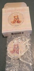 LONGABERGER 2000 Baby Alphabet Teddy Tie-On Trim Your Basket NIB 36293