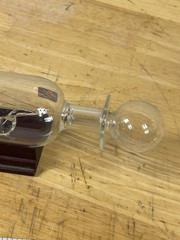 Vintage Blown Glass Ship in Bottle Bounty Made in Britain Wood Base Decor