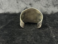 Vintage Afghani Silver Handmade Adjustable Bangle With Lapis Lazuli Stone