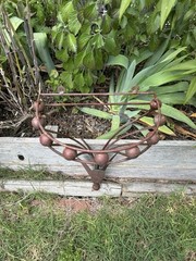 Vintage Mid Century Iron Wall Sconce Plant Holder Bronze Finish