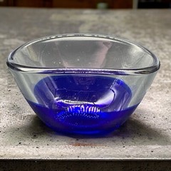 Willu Johansson Hadeland Norway Scandinavian Cobalt Blue Trinket Dish Bowl Small