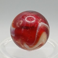 .65″ Vintage CAC Christensen Peltier Akro Red Slag Swirl Marble- #Q107