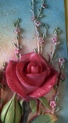 3D Rose Art Handmade Italy Matthias Huber In Original Box 16 Inch x 12 Inch