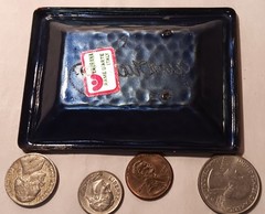 ’60s MCM ITALY vtg enamel ring dish arts & crafts copper laurana blue eye coin