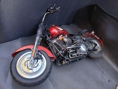 UNTESTED New Bright 9.6V R/C Red Harley Davidson Fat Boy Motorcycle AS IS PARTS