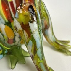 Fitz and Floyd Art Glass Frog Figurine Multicolor Millefiori Hand‑Blown Display