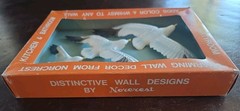 VTG Norcrest Chalkware Bisque Seagulls in Flight Wall Hangings Set/3 NEW IN BOX