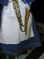 Vintage Santons France Pottery Art Doll Old Woman by Yolande 12″ Tall VGC
