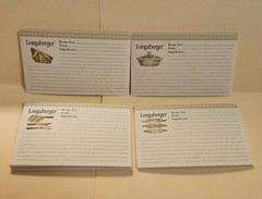 Longaberger 50 Recipe Cards 3×5 / 12 GINGHAM Dividers/Index: A-Z/Food Categories