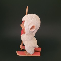 Vintage Henning Troll Standing on Skis Hand Carved in Norway 7 1/2″