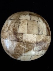 Vintage Bovine Bone Inlaid Carpet Ball Large Size United Kingdom EUC!