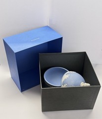 Wedgwood Jasperware Blue Covered Trinket Box With Lid & Original Box