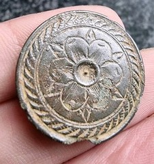 Rev War Era Tudor Rose Button Georgian Rare Design 18thc Detecting Find Antique
