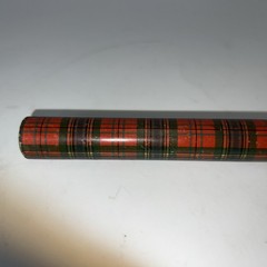 Antique Tartanware Cylinder Ruler? 10 Inch
