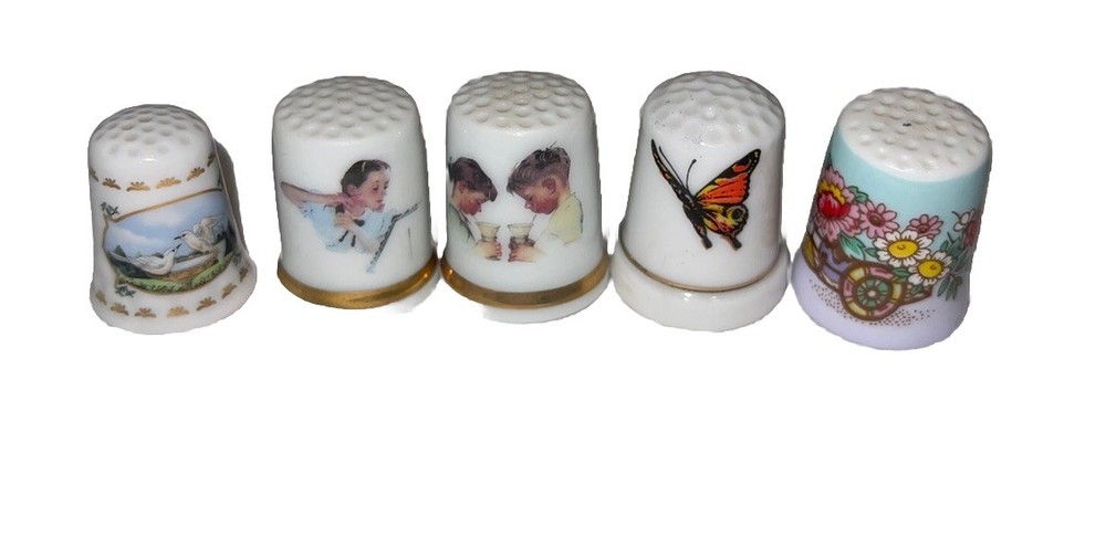Vintage 5 Ceramic Symbols Butterfly Norman Rockwell Plus ￼