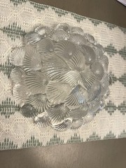 Vintage 9” Royal Copenhagen Clear Crystal “Musling” Shell Bowl Elegant Heavy Wow