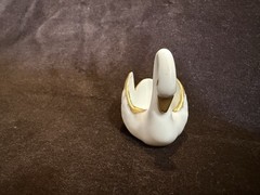 Limoges Swan Gold Trim Hand Painted France 2.5 X 2”