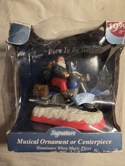 Santa On Motorcycle Musical Ornamental Signature Collection Born To Be Wild Xmas