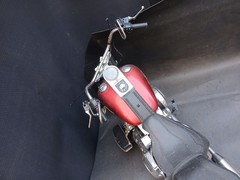 UNTESTED New Bright 9.6V R/C Red Harley Davidson Fat Boy Motorcycle AS IS PARTS